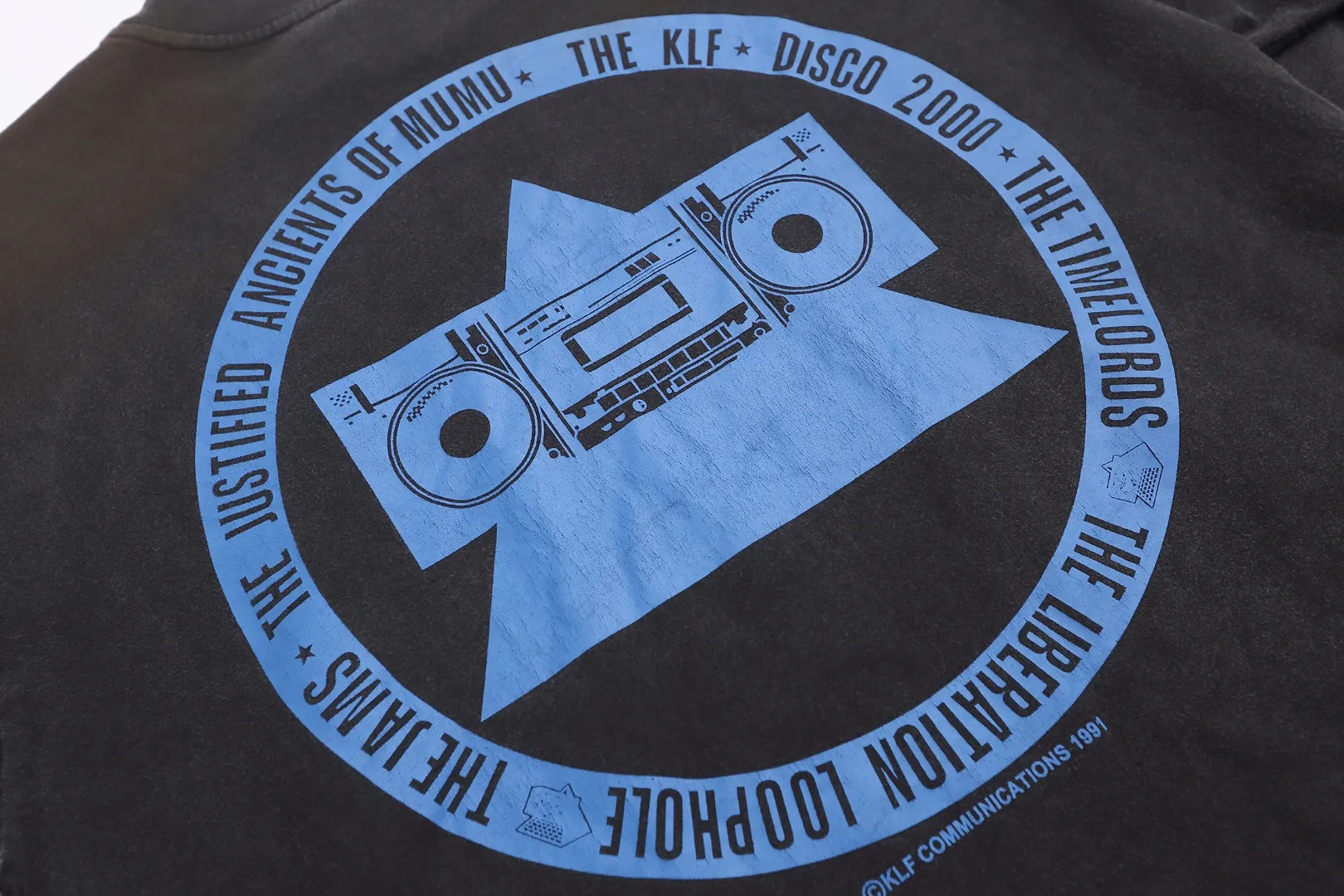 European and American Saint Michael klf exhibition limited printing high street retro washed and distressed long-sleeved T-shirt loose cotton bottoming shirt Fabric: 260g Style number: SM661 Size: S-M-L-XL Color: washed black Price: P156
